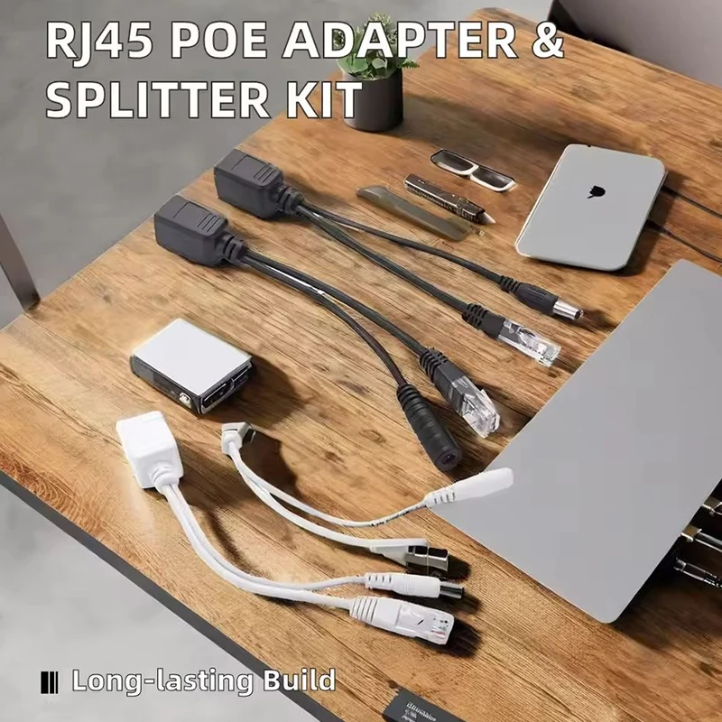 POE Spliter Waterprrof With Video And Power Adapter Cable RJ45 12V-48V Supply Module Injector for IP Camera Extender