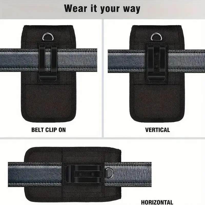 

Mobile Phone Bag With Double Pockets And Universal Portable Waist Belt Bag Protective Cover For Phones Under 7.5 Inches