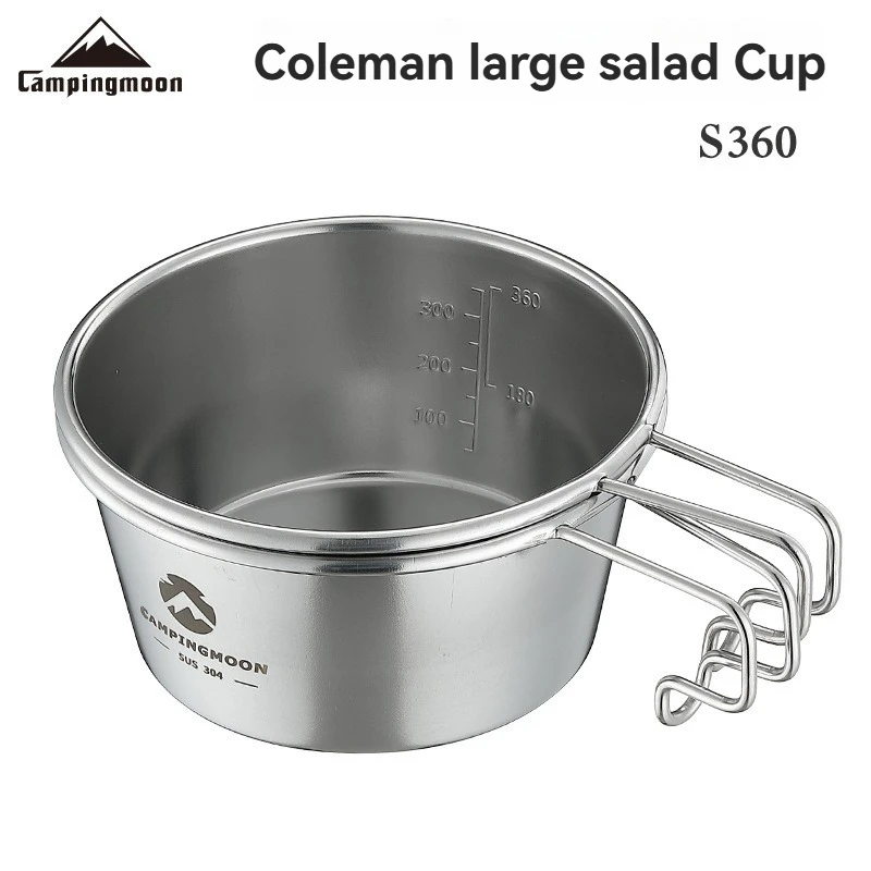 

CAMPINGMOON S360 Утолщенная кемпинговая миска для риса из нержавеющей стали 304, 450 мл, с подогревом, большая кружка для снега