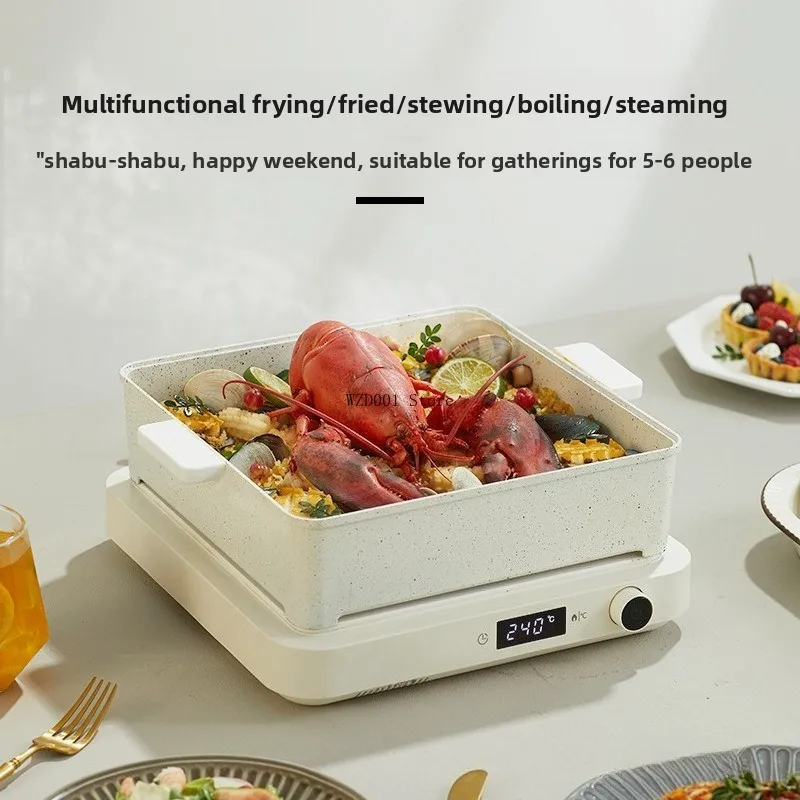 

Маленькая печь для жарки сахарных кубиков, многофункциональная сковорода для приготовления пищи, встроенная электрическая сковорода для выпечки, бытовая кастрюля для барбекю, сковорода для барбекю