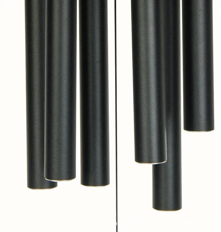 Matte Alloy Wind Chime, 6 Tubes, Tuned E Scale, Outdoor Garden Decor, Black Silver Rose Gold Green Bronze