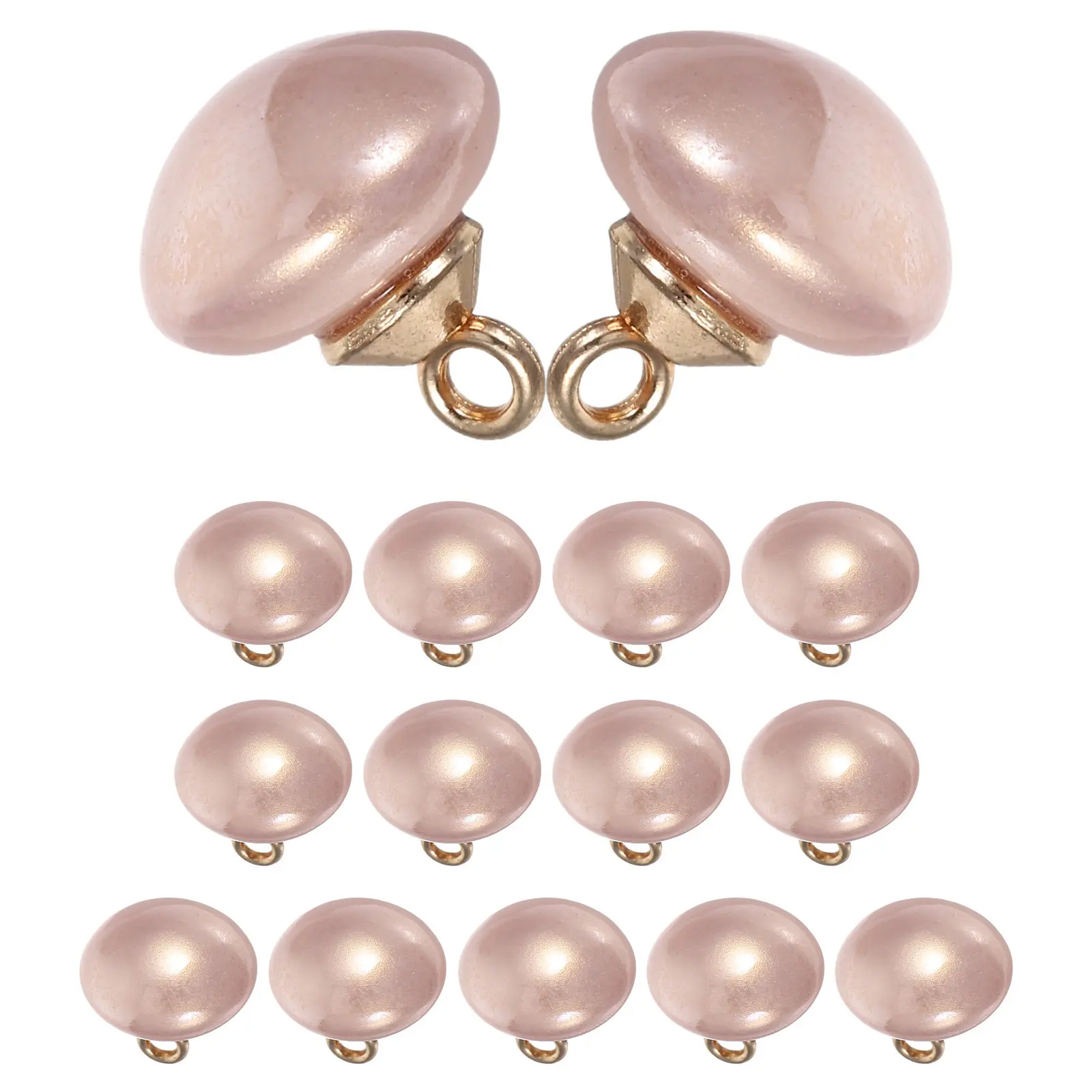 15Pcs Pearl Dome Shank Buttons Half Round Decorative Small Buttons for Sewing Clothes Blazers Jackets Skirts Gloves Crafts DIY
