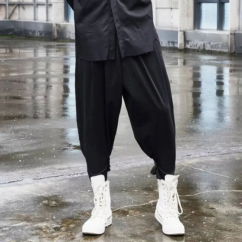 

Мужские пряжки для ног, стилист, темные волосы, новый дизайн брюк, городская молодежная мода, повседневные брюки Харлан с 9 центами