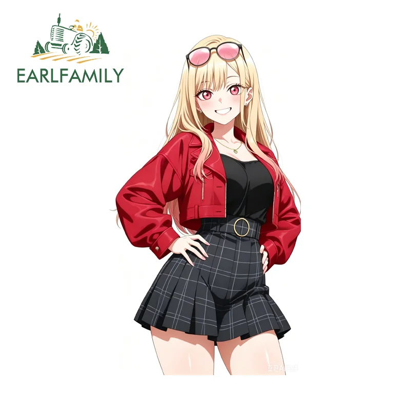 EARLFAMILY Kitagawa Marin Car Sticker Pretty Girl Scratch Proof Graffiti Decal Camper Vinyl Anime Hatchback Car Accessories