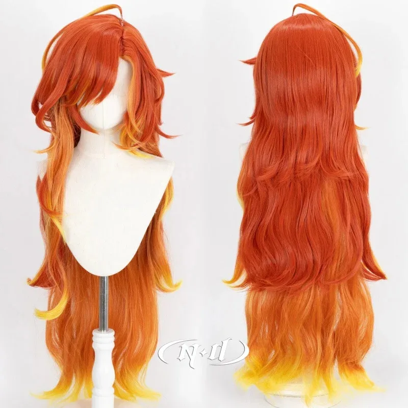 

DY2025ND Genshin Impact Mavuika Косплей Парики Длинные Красные Волосы Парики для Comic Con Coser Костюм Игра Тематическая Вечеринка Термостойкие Синтетические