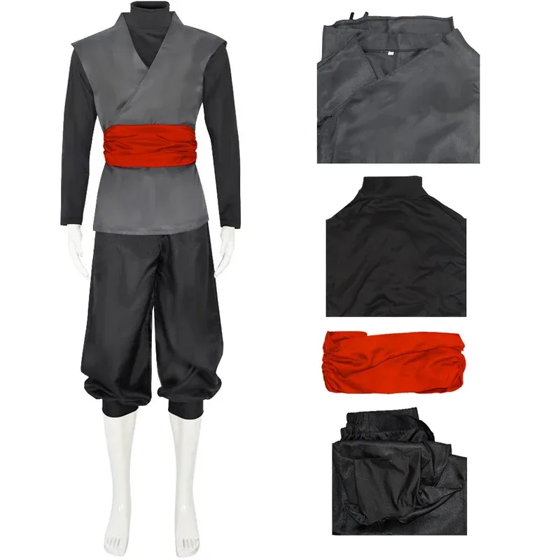 Anime super filho goku preto zamasu kai cosplay traje roupas halloween carnaval terno