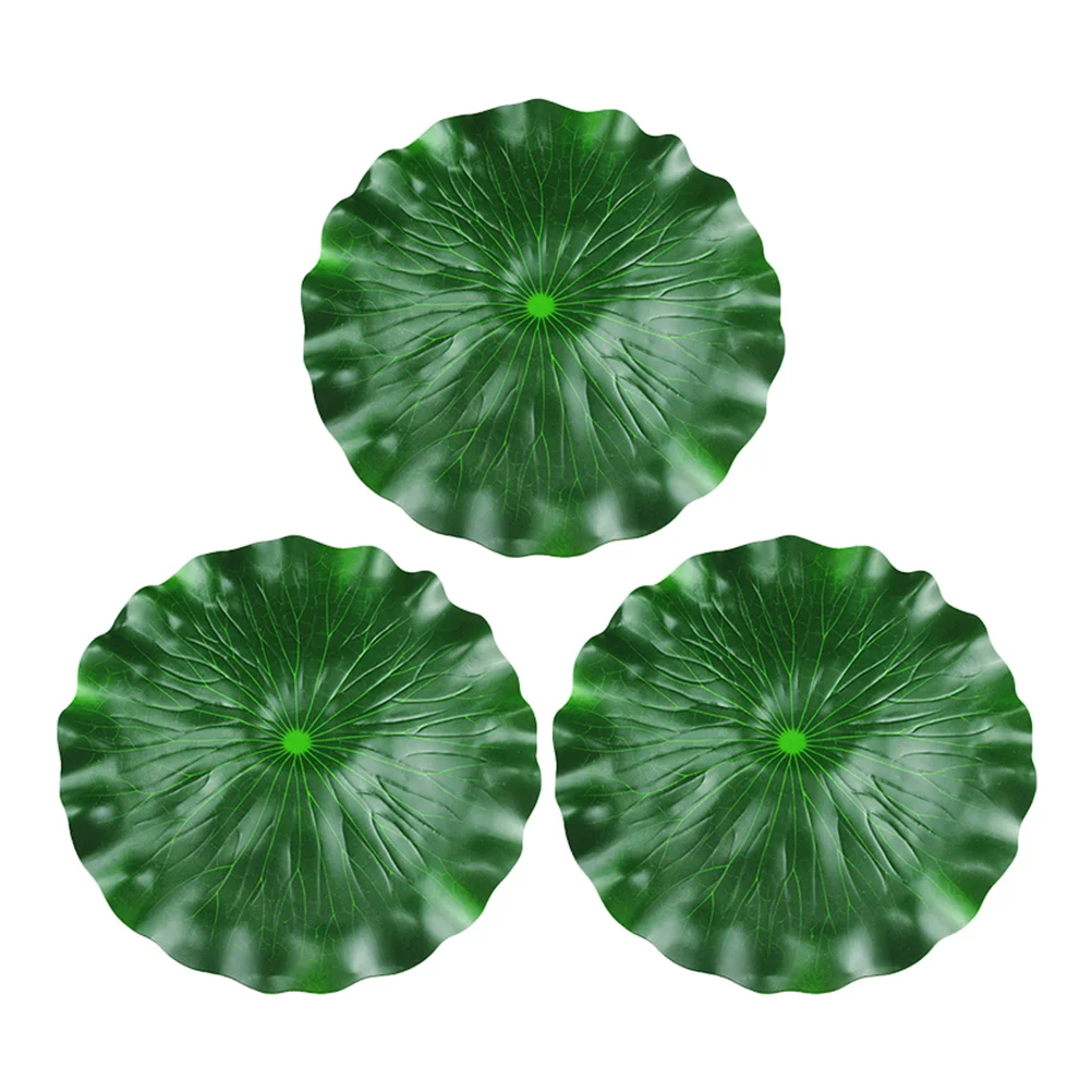 

3pcs Artificial Leaves EVA Material Fish Tank Pond Garden Leaves Decor Durable Floating Flowers Garden Decoration