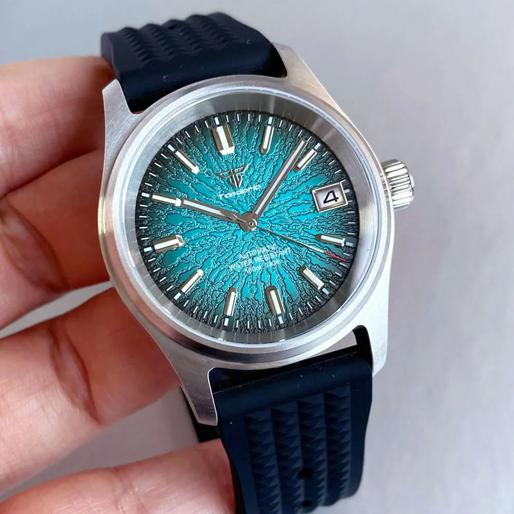 

Синий, красный, многоцветный циферблат Tandorio Swim, 36 мм, NH35A, 200 м, водонепроницаемые автоматические мужские часы для дайвинга, светящееся сапфировое стекло, стиль пилота