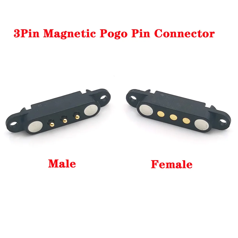 

1-10pcs 2A DC Magnetic Pogo Pin Connector 2Pin 3Pin Pogopin Male Female Spring Loaded DC Power Socket 2P 3P