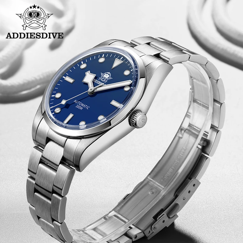 ADDIESDIVE Sapphire Glass Automatic Watches 38mm BGW9 Super Luminous NH35 Mechanical Watch 100m Waterproof Diving Wristwatches