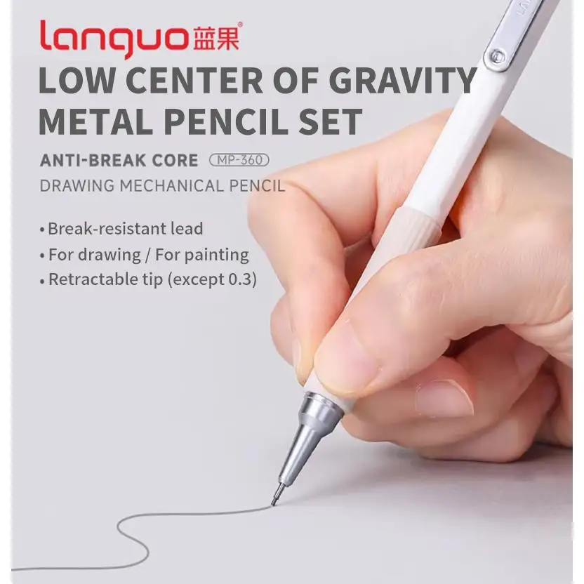 Metalowy Zestaw Ołówków Mechanicznych z 80 Wkładami, Etui na Przybory do Szkicowania, Manga, Rysowania Technicznego, Pisania, Profesjonalne Artykuły Plastyczne do Rysowania — zdjęcie produktu 4