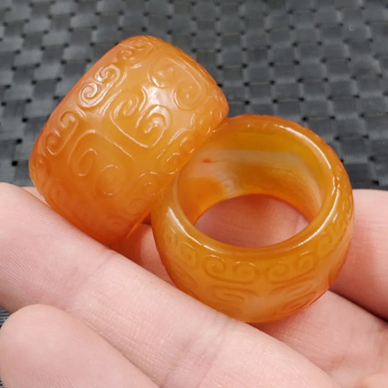 Jade Thumb Ring Agate Chalcedony Thumb Ring Agate Echo Thumb Ring Antique Jade Thumb Ring Large Thumb Ring Jade Thumb Ring Thumb