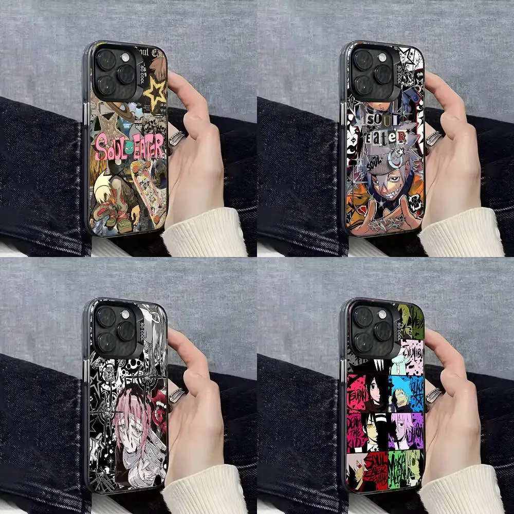 

Cartoon Manga S-Soul Eater Phone Case For iPhone 17,16,15,14,13,12,11,Pro,Max,Plus,E,SE4,Air,Mini Black IMD Cover
