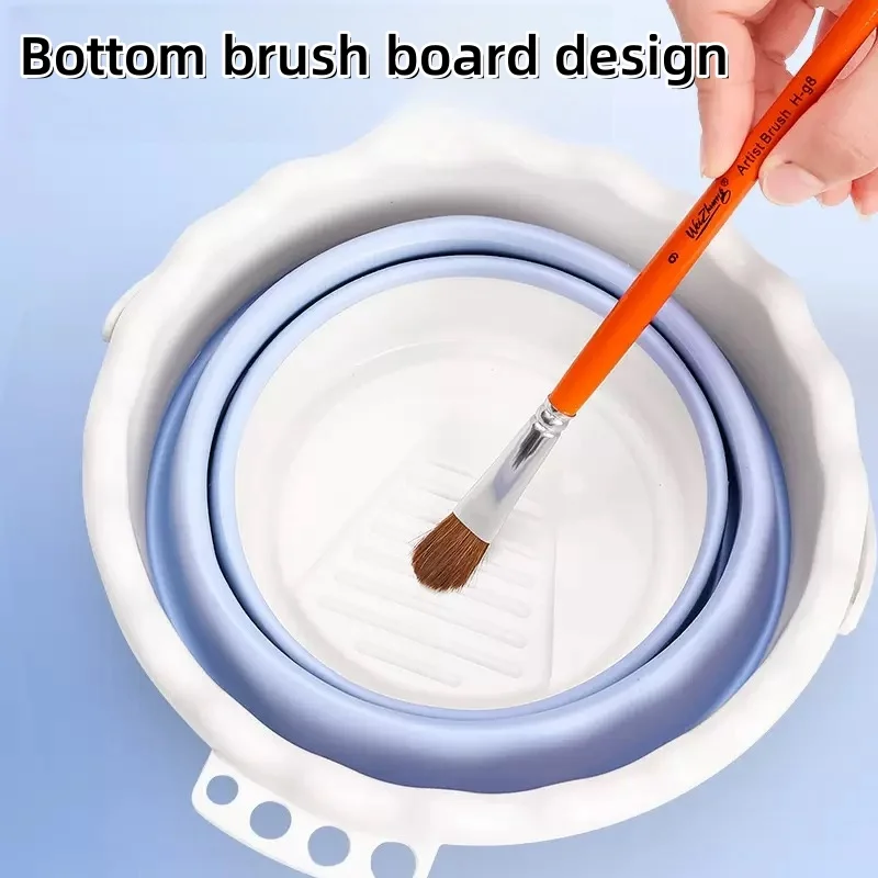 Foldable Brush Water Bucket For Art Students - Ideal Rinsing Cup For Brushes And Pens