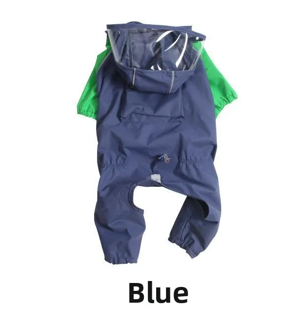 

Pet Raincoat Summer Reflective Waterproof Windproof Four-legged All-inclusive Medium And Small Dog Poncho Clothes