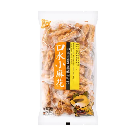 [6 Packs] LZ Honey Flavor Fried Mini Dough Twists - 17.6oz Each, Crunchy Snack Treats