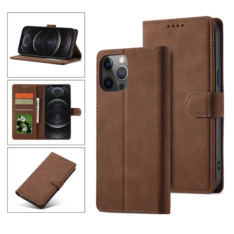 Retro Wallet Flip Case for Sharp Aquos Sense 9 8 7 6 4 Plus 3 Lite Frosted Leather 3 Card Slot Holder Shockproof Book Cover