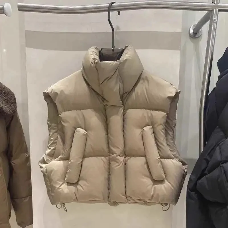 

Жилет с воротником-стойкой, хлопковый жилет с хлопковой подкладкой для женщин, пальто, зимняя одежда, новая верхняя одежда, рабочая дешевая осень