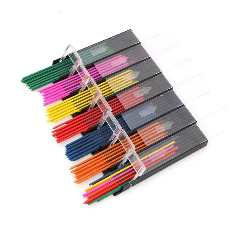 

2.0mm Colors Mechanical Pencil Black and Mixed Colors Lead Refill Pack for drawing and sketching 12 Roots/Box