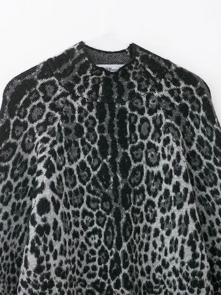 NLZGMSJ المرأة ليوبارد طباعة البلوز سترة جديدة المرأة طويلة الأكمام فضفاضة سترة جاكيتات سيدة عالية الشارع سترة Y2K #3