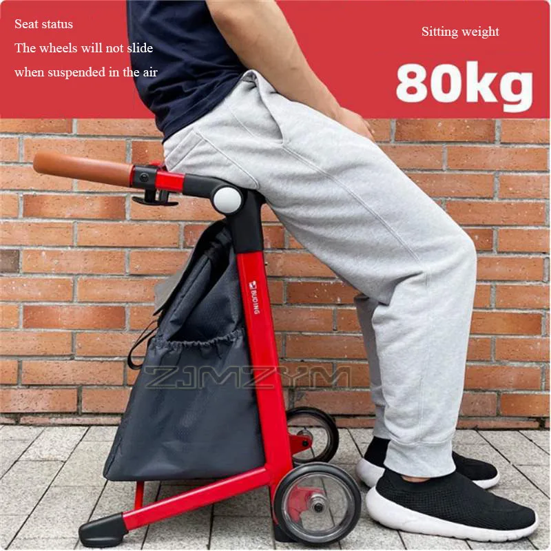 Can Sit Grocery Cart Lightweight Anti-Slip Shopping Trolley High Load-Bearing Stairs Climbing Cart Folding Buy Vegetable Cart