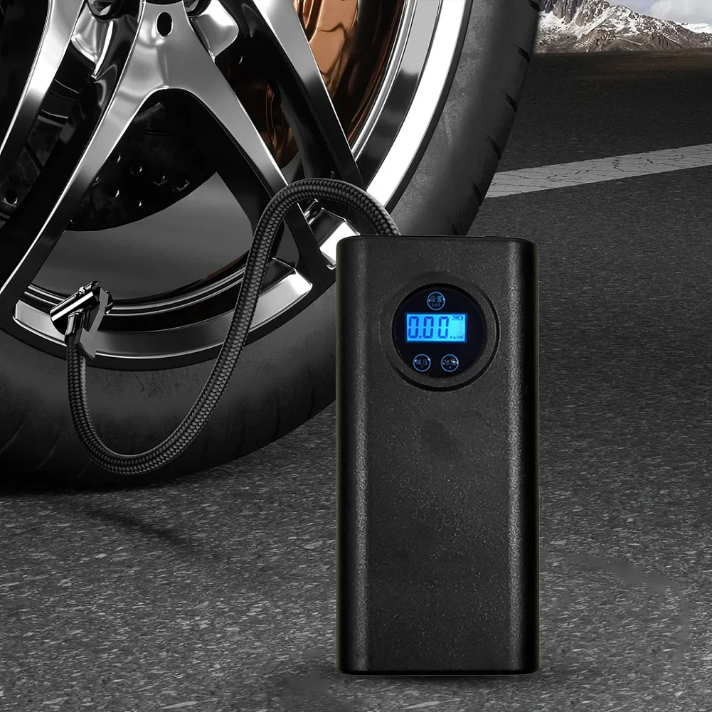 Portable Air Compressor Rechargeable High Precision Mini Digital Tire Inflator LCD Display Electric Air Pump for Car Bike Ball