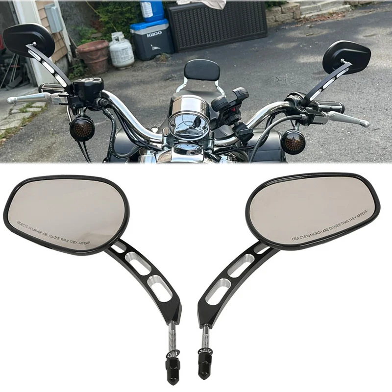 1Pair Motorcycle Accessories Rear View  Side Mirrors Matte Black For Harley Davidson Dyna Low Rider FXDL XL883 1200 Sportster