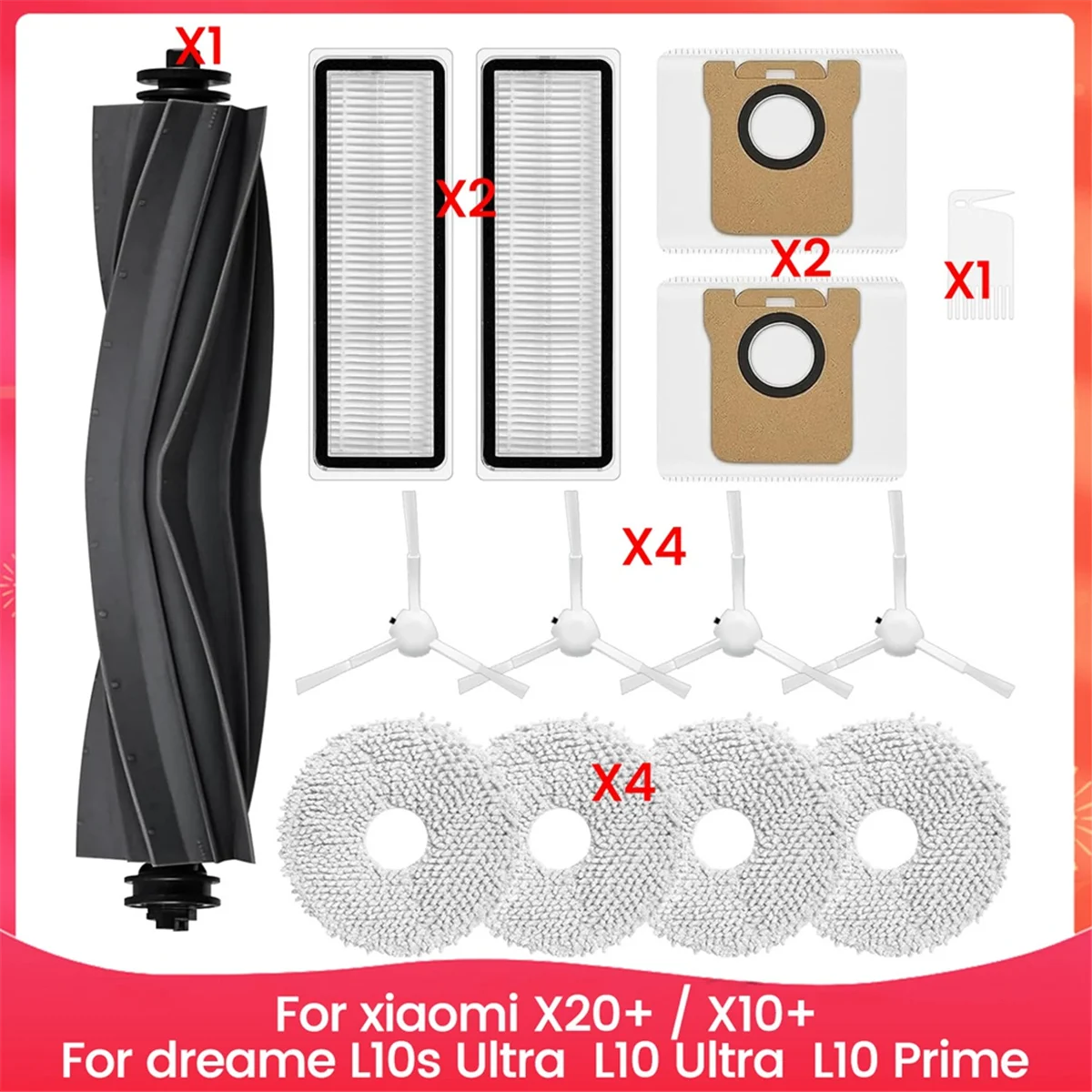 

Hot sale Accessory Kit for X20+ / X10+, for L10s Ultra, L10 Ultra, L10 Prime Robot Vacuum Replacement Parts