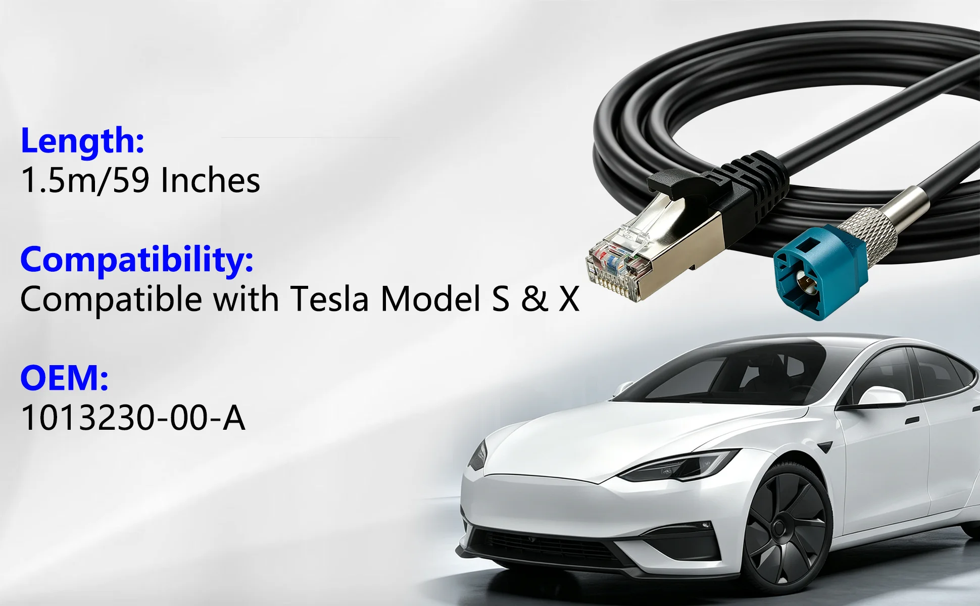 Für Tesla Diagnose-Ethernet-Kabel HSD zu RJ45 für Model S 3 X Y Toolbox Programmierung OEM 1013230-00-A 100BASE-TX – Detail 6