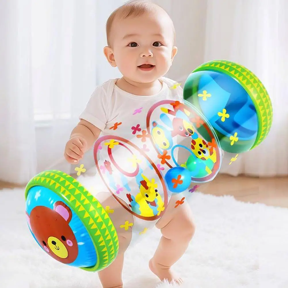 Inflatable Baby Crawling Roller Toys Built-In Bell Toy Developmental Exercise Roller for Infant Toddler 0 6 12 Months - view 4