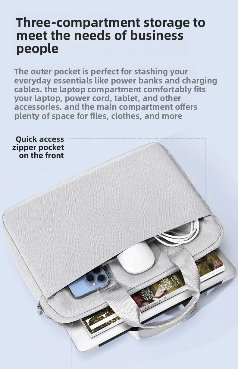 حقيبة أعمال للرجال والنساء عبر الحدود حقيبة كمبيوتر محمول بسيطة جديدة ذات سعة كبيرة #6