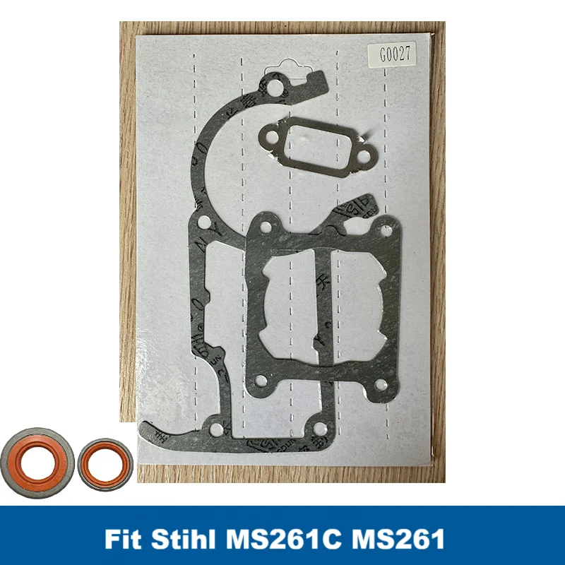 2PCS Set of Oil Seal Crankcase Cylinder Muffler Exhaust Gasket For Stihl MS261C MS 261 MS261 Chainsaw Replacement Parts 11410292