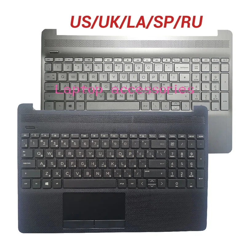 NEW For HP Pavilion 15-DW 15s-DU 15s-DY TPN-C139 250 G8 Russian/US/UK/Spanish/Latin laptop Keyboard with palmrest upper cover