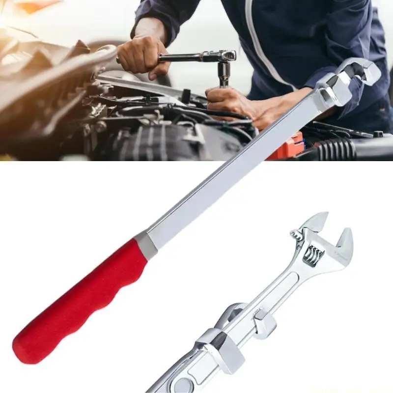 a2be-24mm-size-wrench-extension-tool-with-rusts-resistant-red-silver-finish-extension-wrench-for-tight-space-and-stubborn-nut