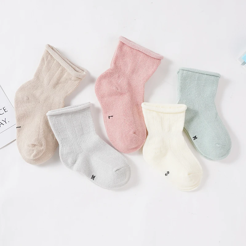 Newborn Simple Solid Color Boneless And Comfortable Skin-Friendly Ankle Socks Children's Combed Cotton Short Tube Casual Socks