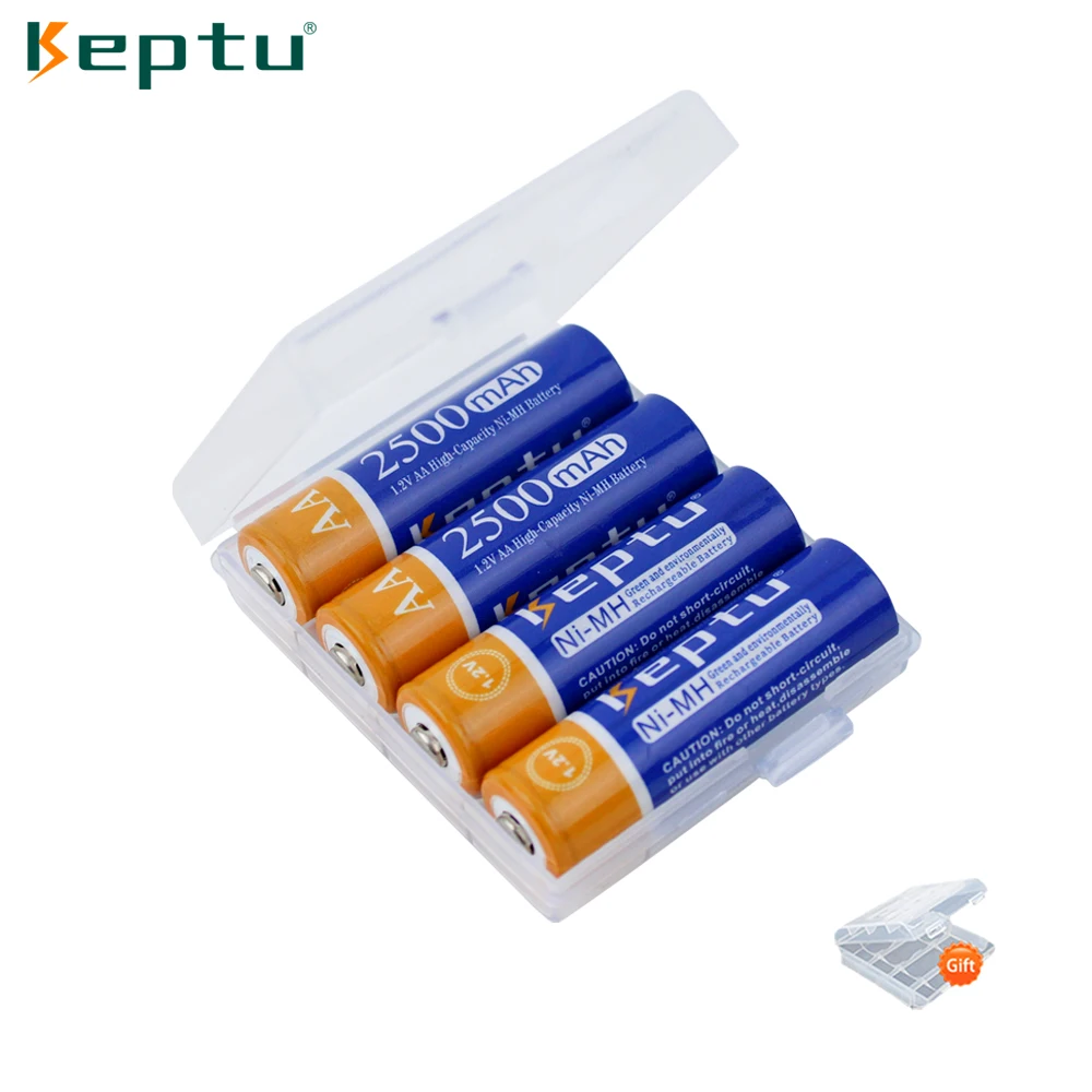 Ni-MH аккумулятор KEPTU AA, 2500 мАч, аккумуляторная батарея типа АА + 8 слотов, 1,2 В, AA/AAA, быстрое зарядное устройство для микрофонной клавиатуры