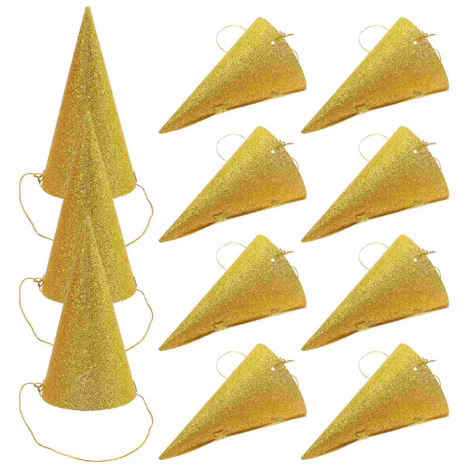 12 pièces ornements pour arbre de noël chapeau d'anniversaire enfant en bas âge couronne garçon bébé couronnement doré