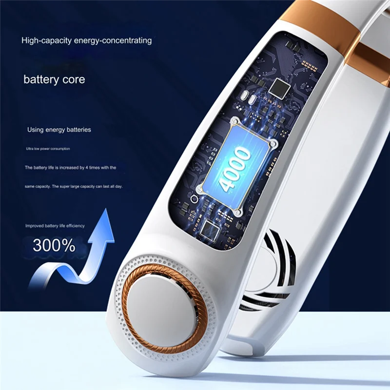 Ventilateur de cou Portable, ventilateur personnel mains libres Rechargeable, ventilateur sans lame réglable pour le travail, les voyages et le bureau, meilleure vente