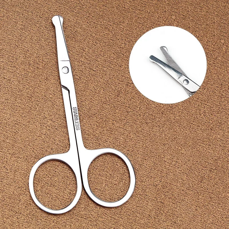 Professional Stainless Nails Eyebrow Nose Eyelash Cuticle Trimmer Epilator Scissor Manicure Tool Curved Pedicure Scissors Silver