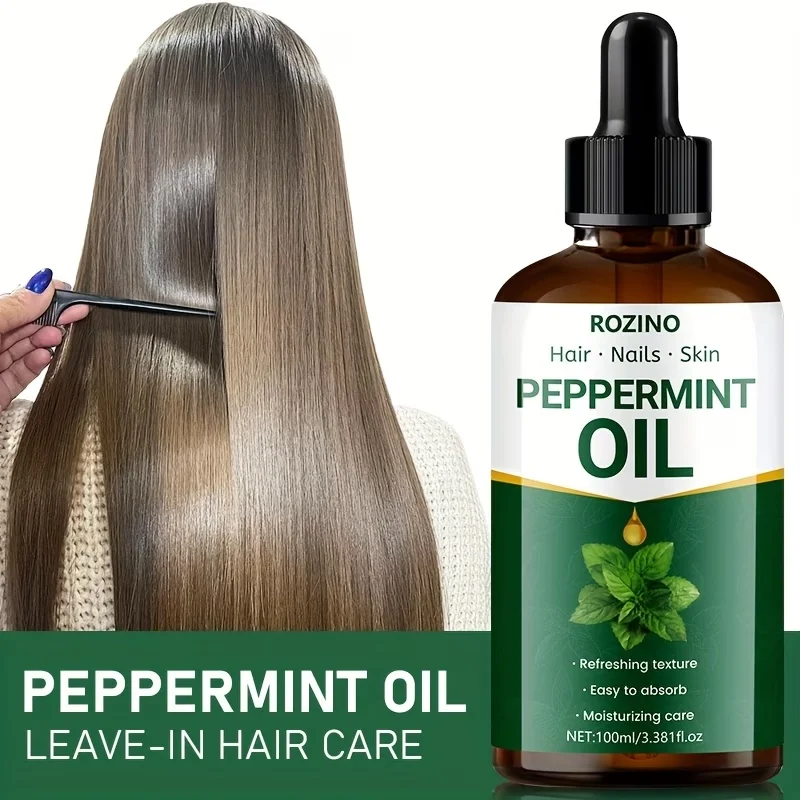 Rozino Peppermint Essential Oil, Imported Peppermint Plant Extract from France, Suitable for Hair, Nail Surface, and Skin, with a Refreshing Texture That Easily Absorbs, Providing a Basic Moisturizing Skincare Experience, Extracted from Peppermint Plant, Leaves Skin Feeling Smooth and Easy to Spread, Provides Instant Hydration, Brightens, and Is an Excellent Product for Preventing Cracking in Autumn and Winter