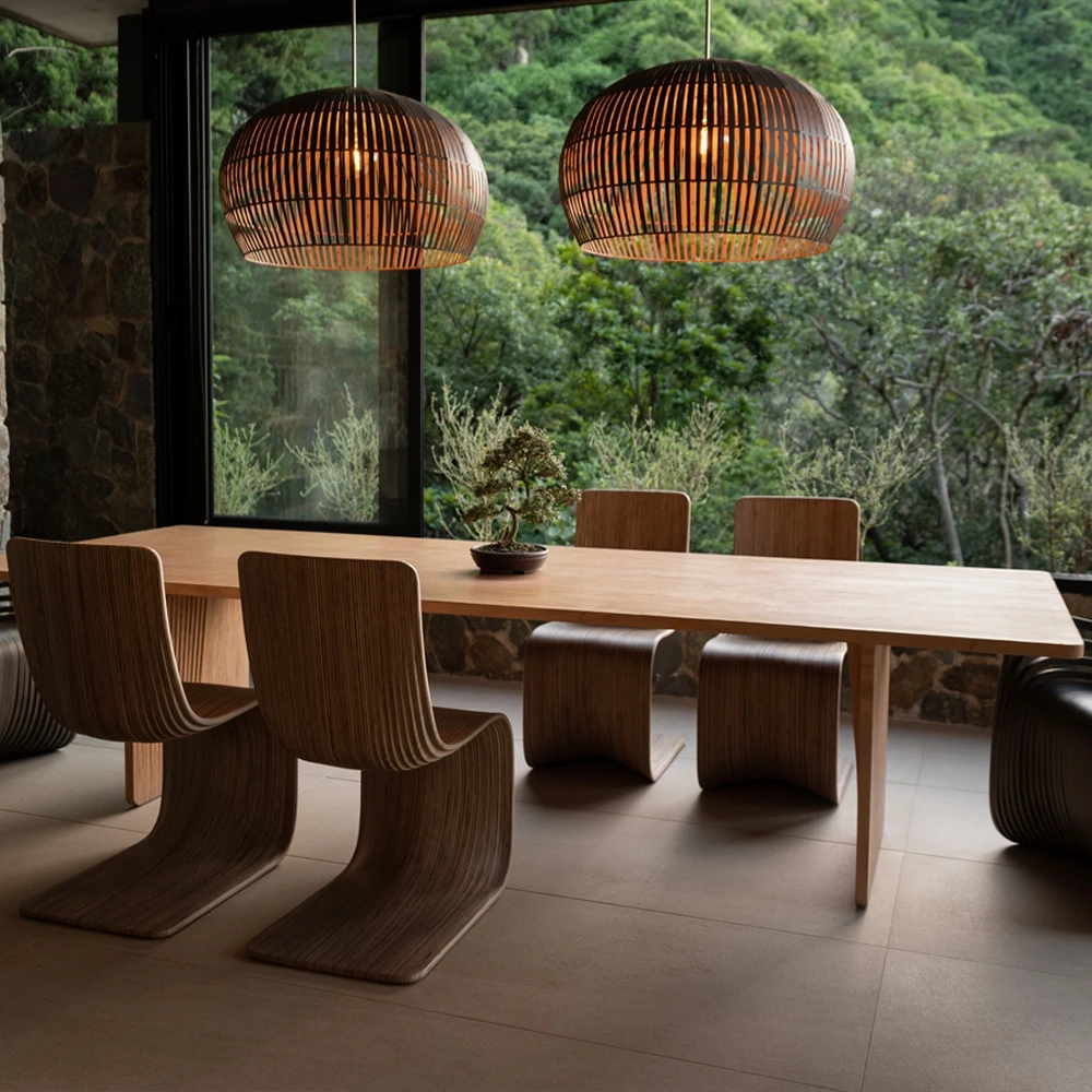 

！@Solid Wood Dining Table Organic Wood Texture for Simple Stylish Living Space and Commercial Use