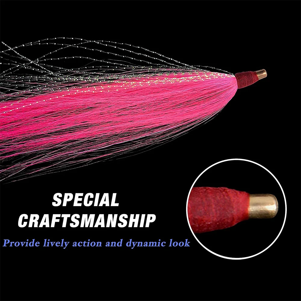 Imagem -04 - Cobre Tubo Bucktail Teasers Ganchos de Pesca Iscas de Água Salgada Saias Flash Plugs 500 Pcs