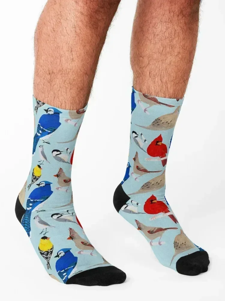 Feeder Birds Socks floral essential custom sports Crossfit Socks Ladies Men's
