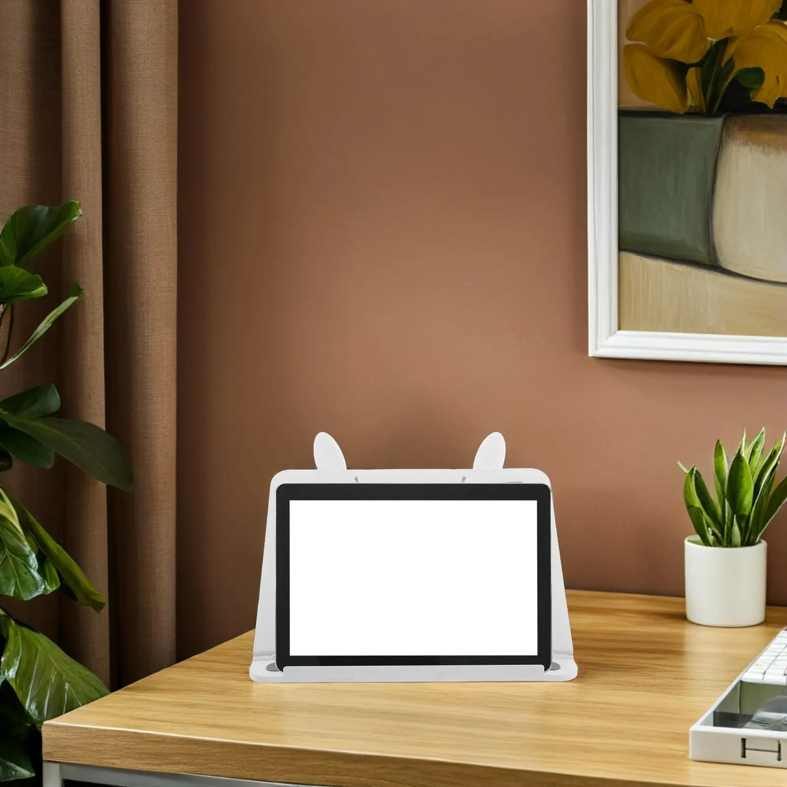 Bunny Ear Foldable Laptop Stand Desktop Tablet Holder Adjustable Multi-Angle Portable Tablet Dock Stable Plastic Laptop Folding