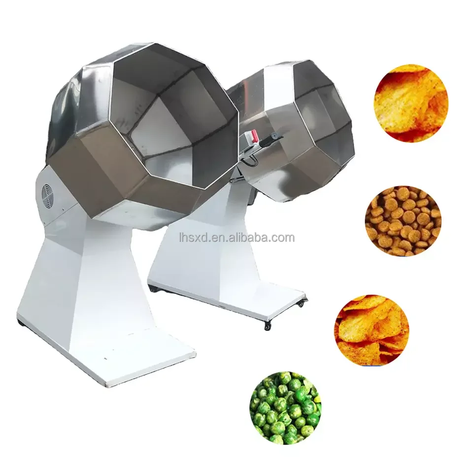 

Pet Feed Seasoning Machine/Flavour Mixer Octagonal Drum Mixer/Automatic Food Snack Chips Popcorn Flavoring Machine