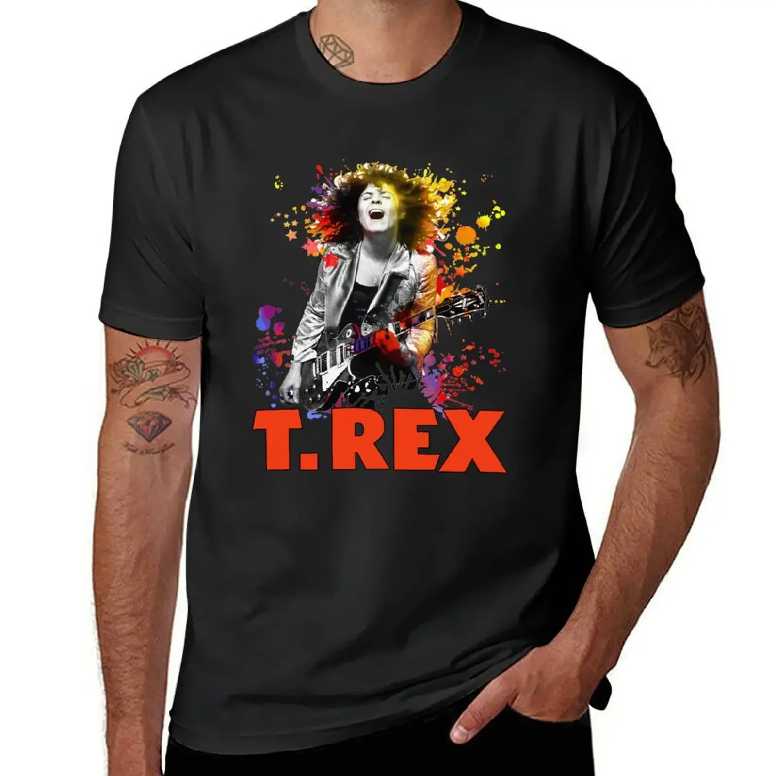 T. Rex Rock Band Marc Bolan Retro Cool Top T-shirt Short sleeve tee tops customs mens graphic t-shirts pack