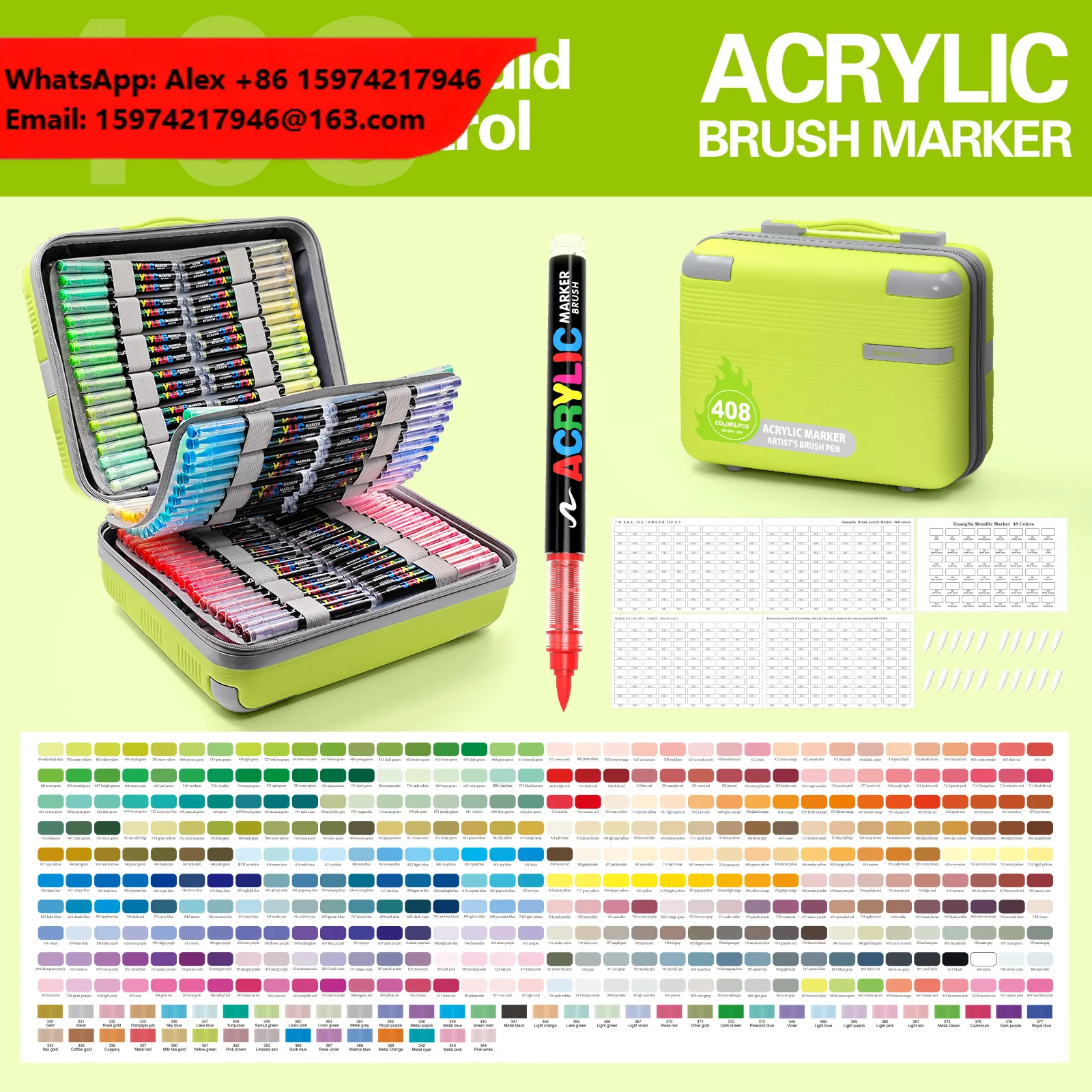 Wholesale 408 Color Permanent Acrylic Paint Marker Pens For Rock Wood Canvas Stone Ceramic Surfaces