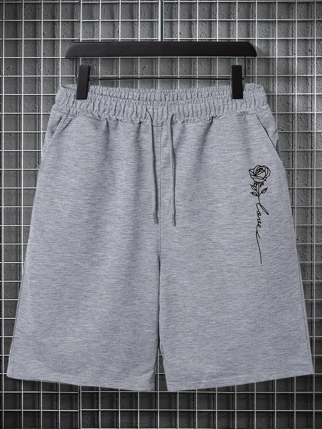 Summer Women's Rose Pattern Gothic Sports Shorts Drawstring Athletic Shorts Sweatpants Sport Jogging Beach Pant Fitness Shorts