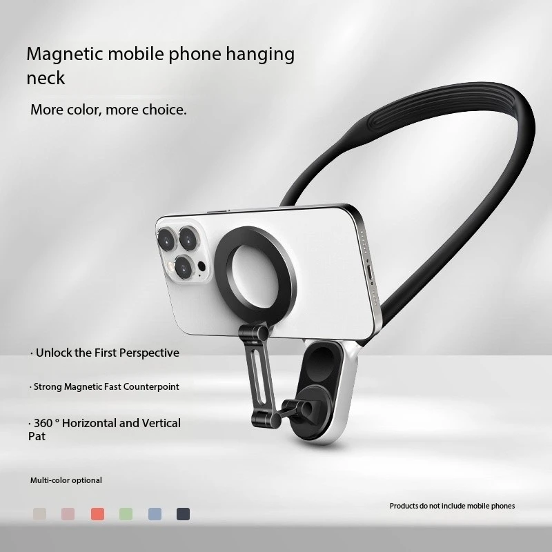 Neck Phone Holder Hands-free Magnetic Neck Mount for Phones Pov/vlog Selfie Holder with Quick Release Insta360 Chest for Video