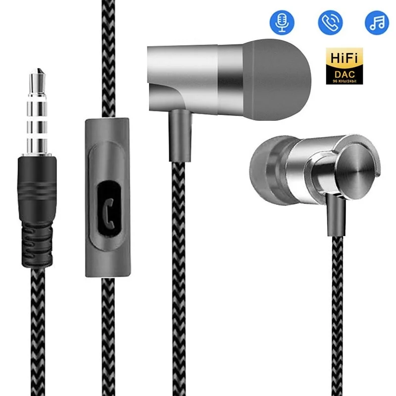 

Спортивные наушники-вкладыши с разъемом 3,5 мм, проводные наушники, музыкальная гарнитура, наушники с микрофоном для iPhone, Xiaomi, Huawei, смартфона